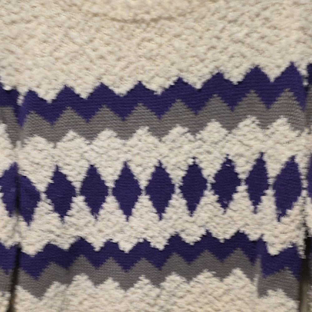 Arizona Jean Company Cream and Purple Crew Neck Sweater - Picture 5 of 5